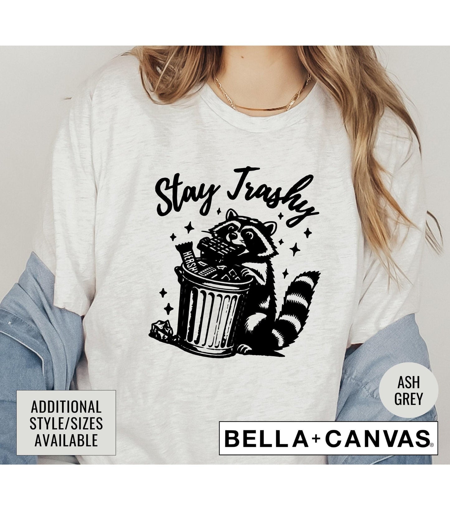Stay Trashy Weird Presents Raccoon Meme Graphic T-Shirt