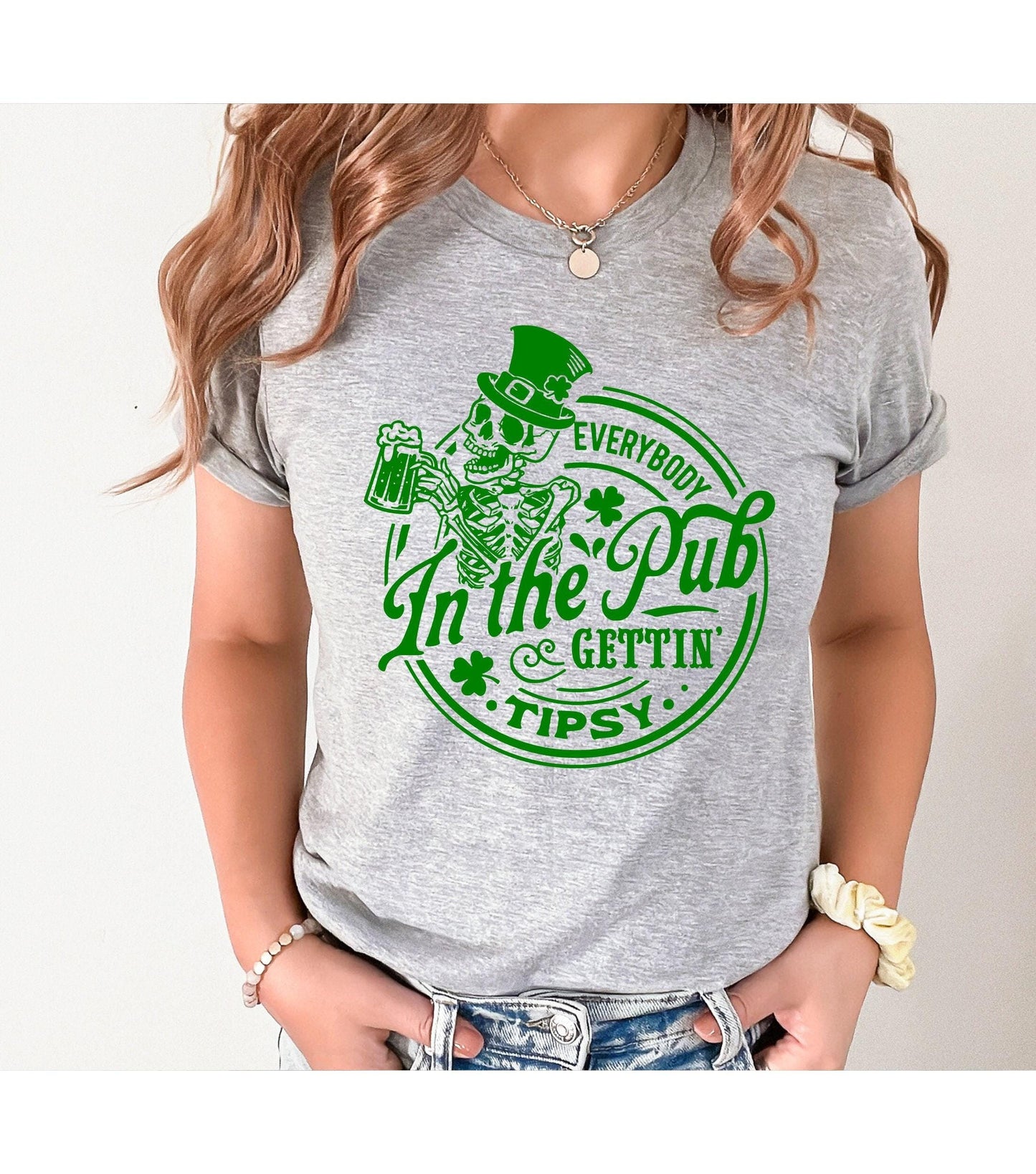 St Patrick's Day Skeleton Graphic T-Shirt