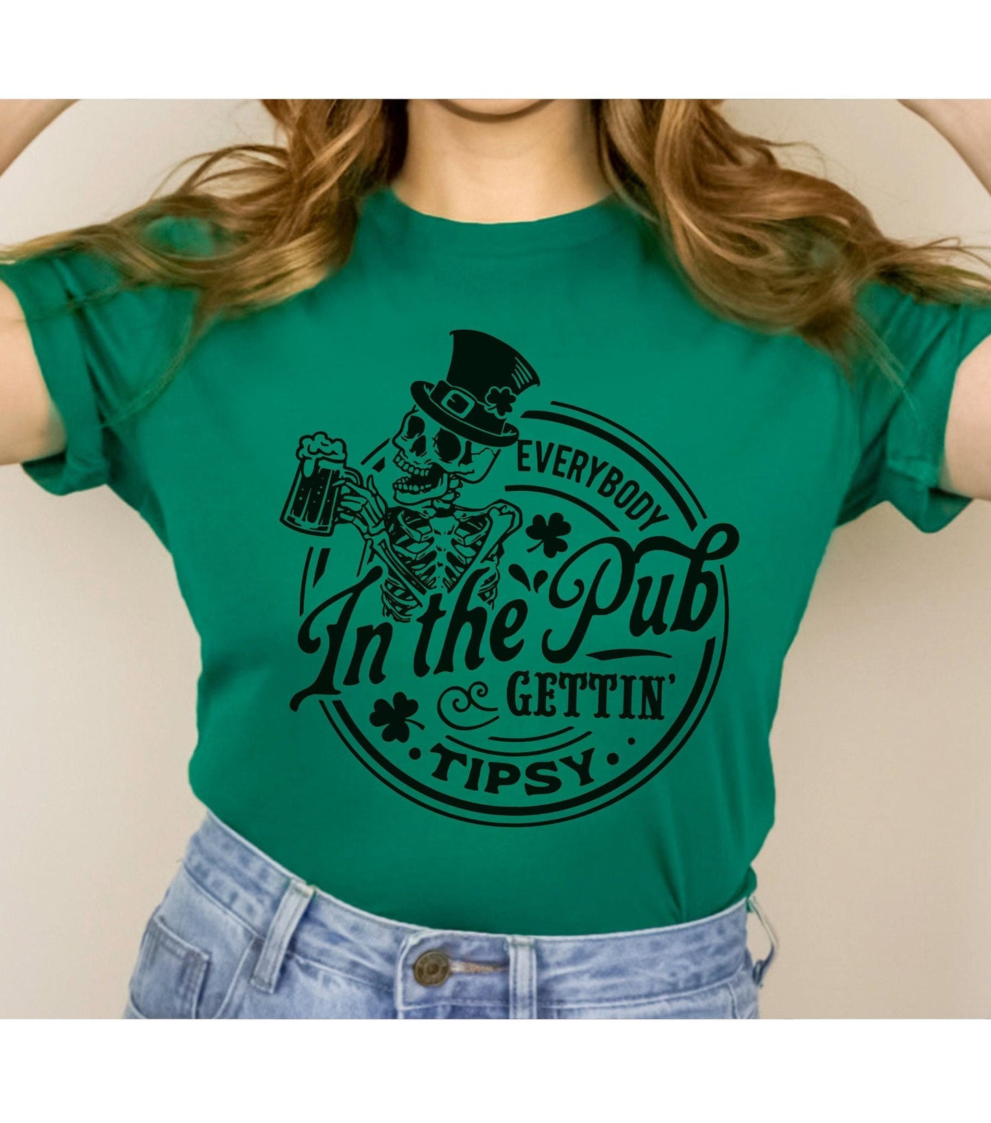 St Patrick's Day Skeleton Graphic T-Shirt