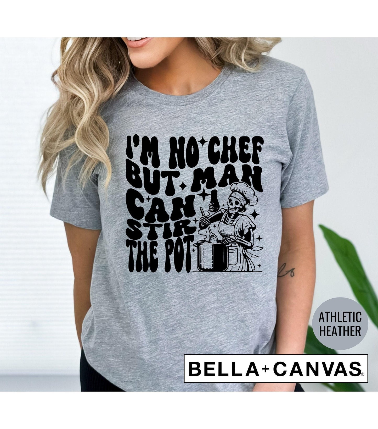 I'm No Chef But Man Can I Stir The Pot Skeleton Women's Graphic T-Shirt