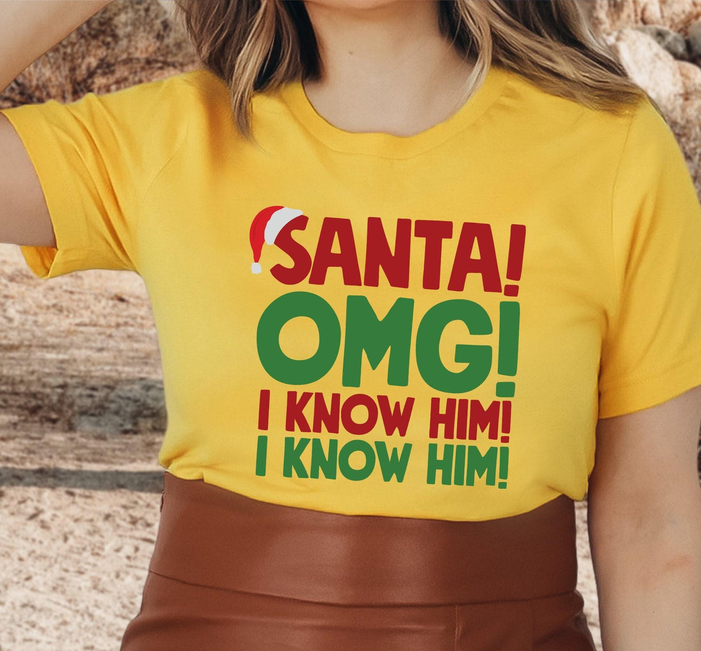 Santa OMG I Know Him Buddy The Elf Graphic T-Shirt