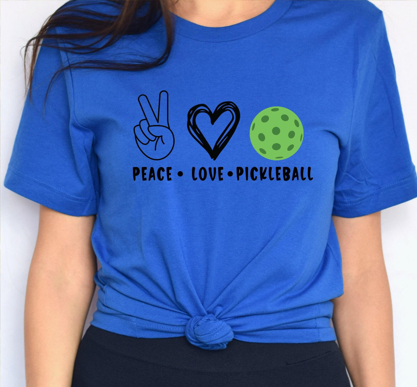 Peace Love And Pickle Ball Peace Sign Graphic T-Shirt