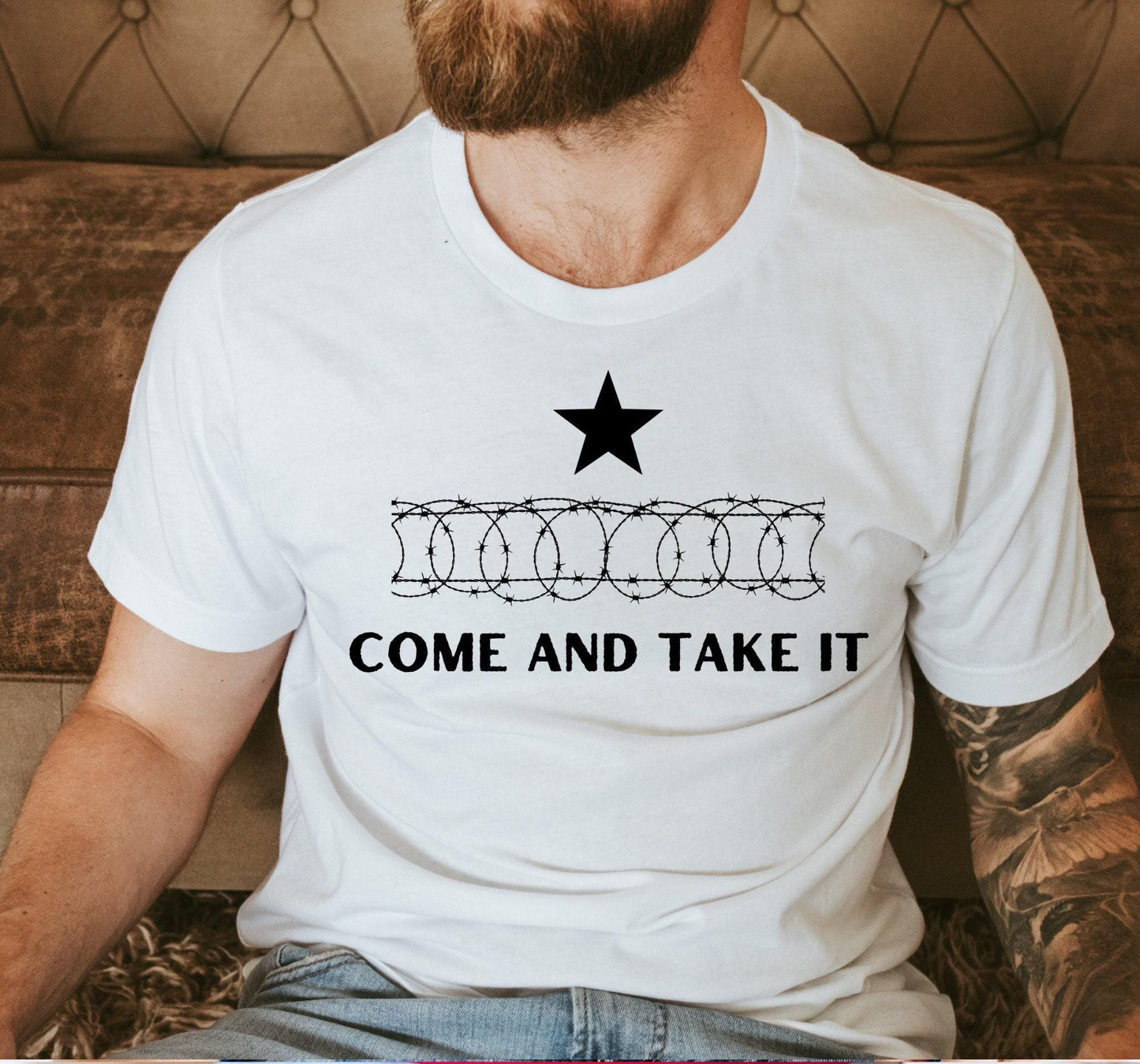 Republican Come And Take It Barbed Wire Patriotic Graphic T-Shirt