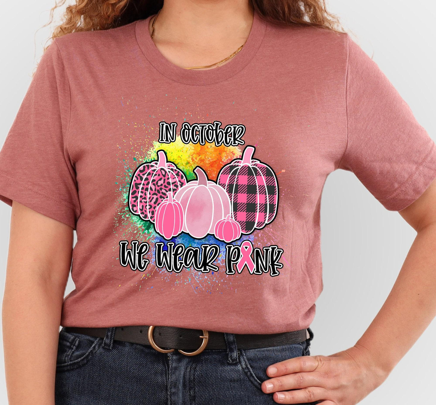 In October We Wear Pink Women's Graphic T-Shirt