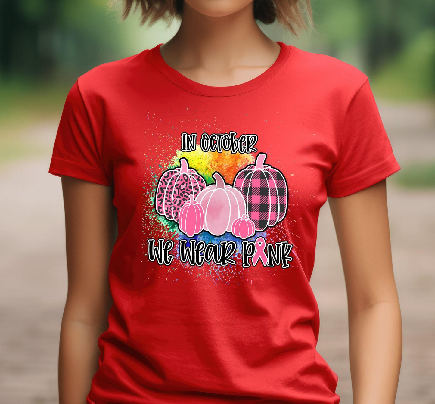 In October We Wear Pink Women's Graphic T-Shirt