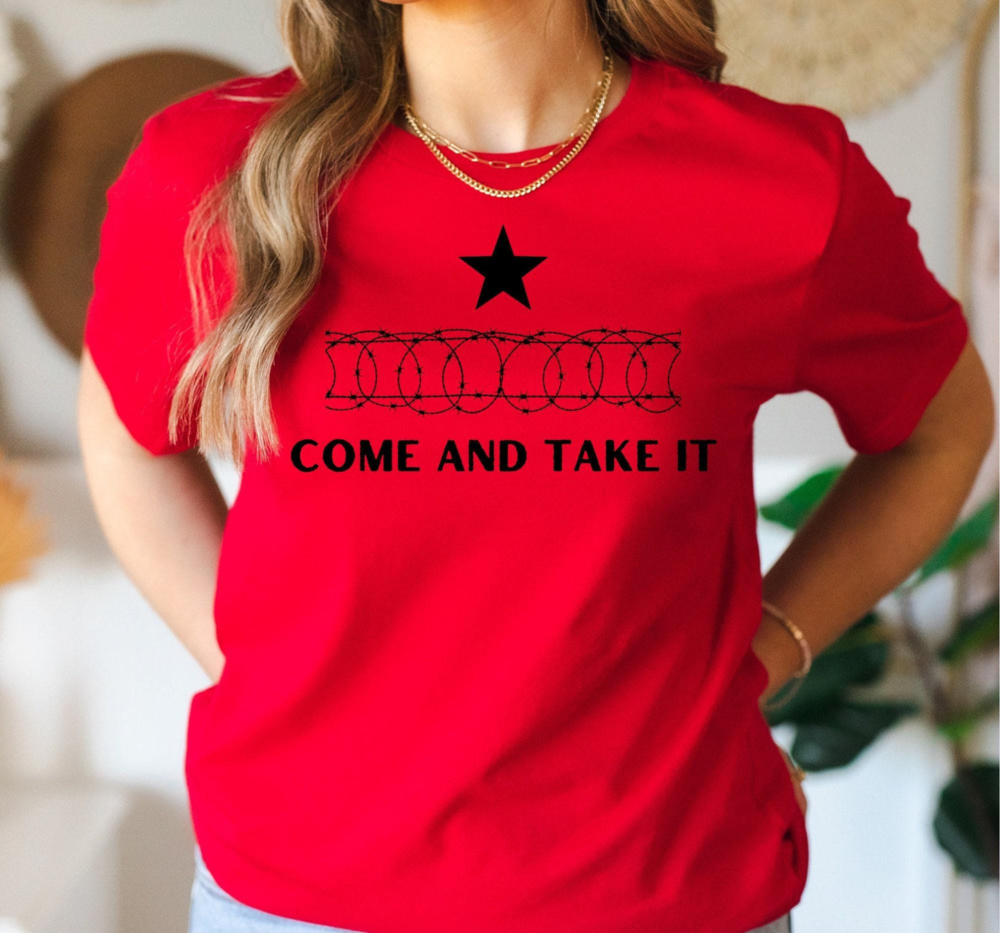 Republican Come And Take It Barbed Wire Patriotic Graphic T-Shirt