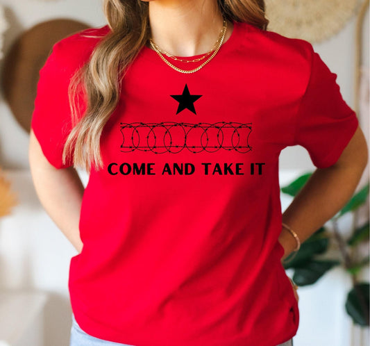 Republican Come And Take It Barbed Wire Patriotic Graphic T-Shirt