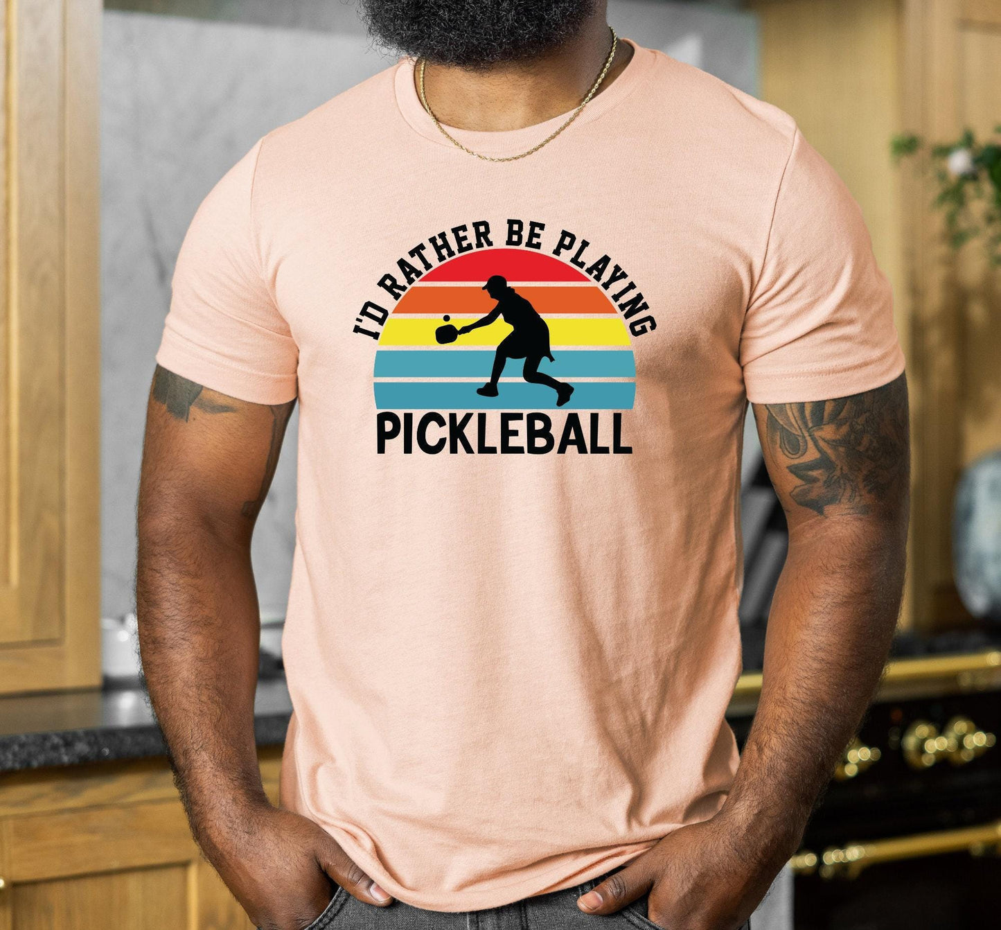 I'd Rather Be Playing Pickleball Retro Graphic T-Shirt