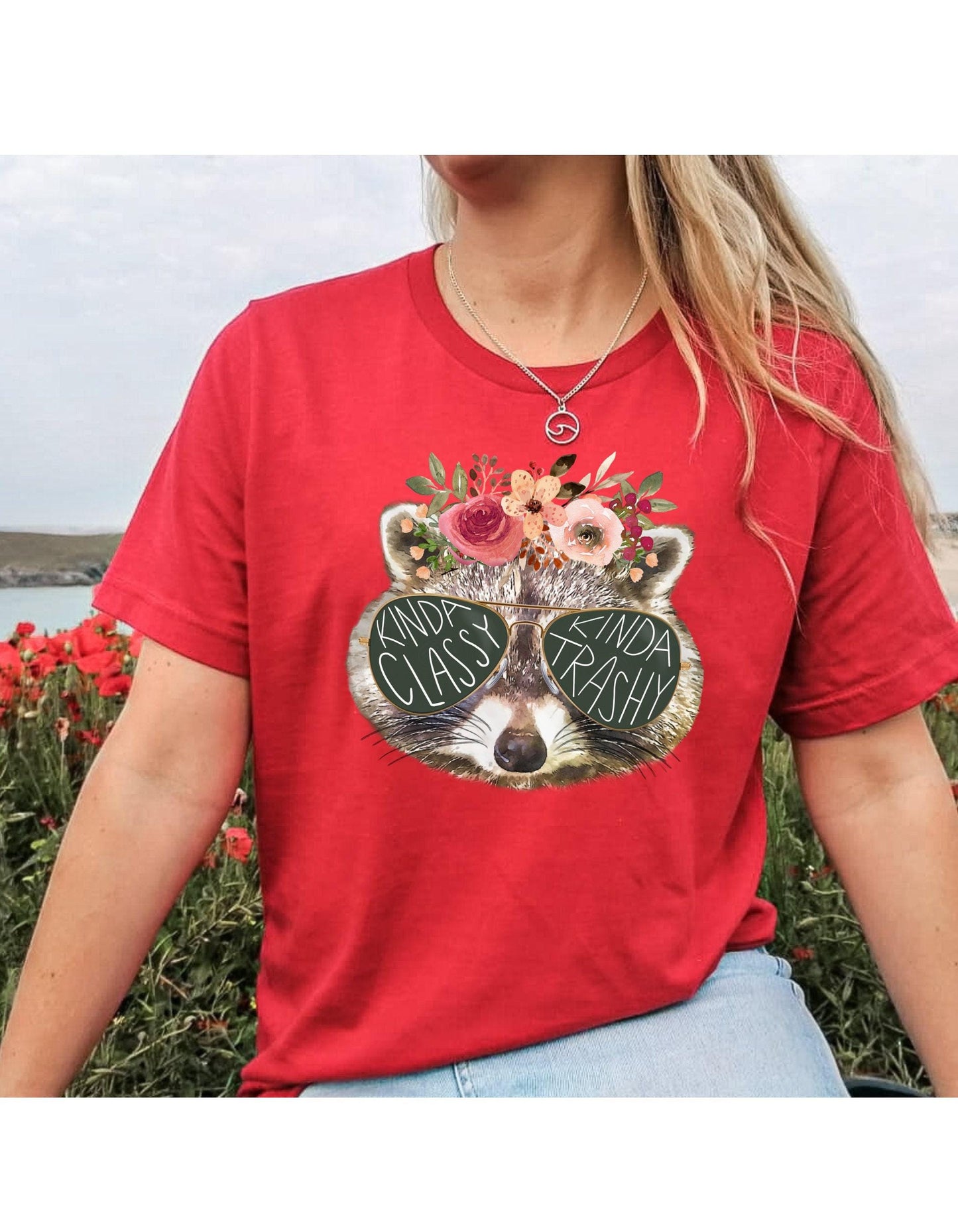 Kinda Classy Kinda Trashy Raccoon Watercolor Women's Graphic T-Shirt