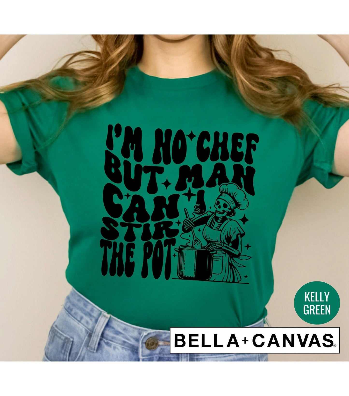 I'm No Chef But Man Can I Stir The Pot Skeleton Women's Graphic T-Shirt