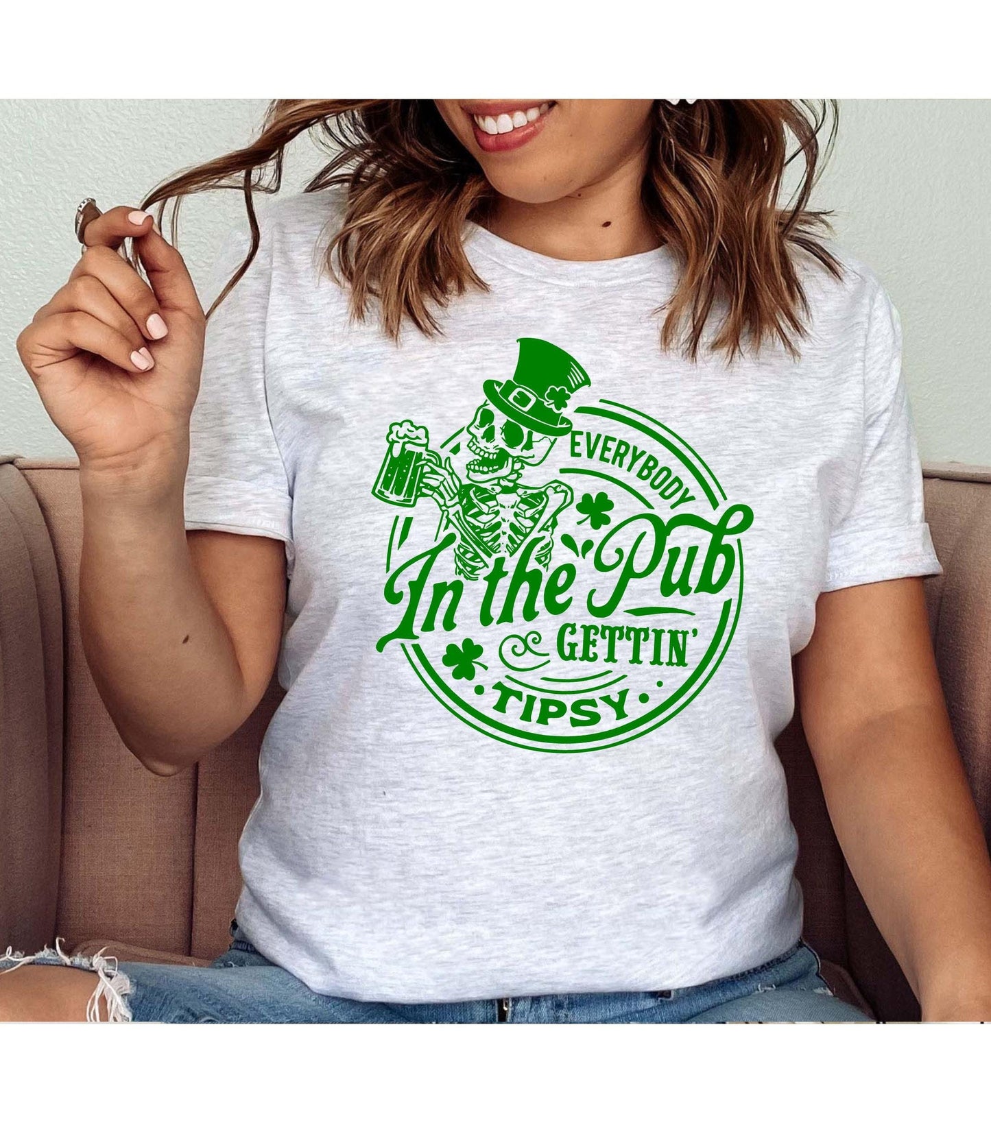 St Patrick's Day Skeleton Graphic T-Shirt