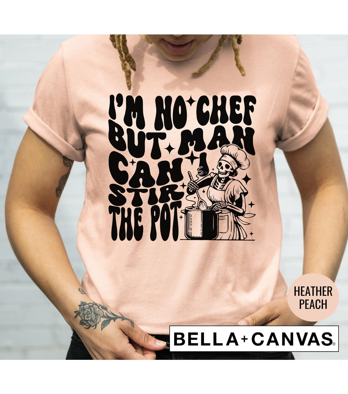 I'm No Chef But Man Can I Stir The Pot Skeleton Women's Graphic T-Shirt