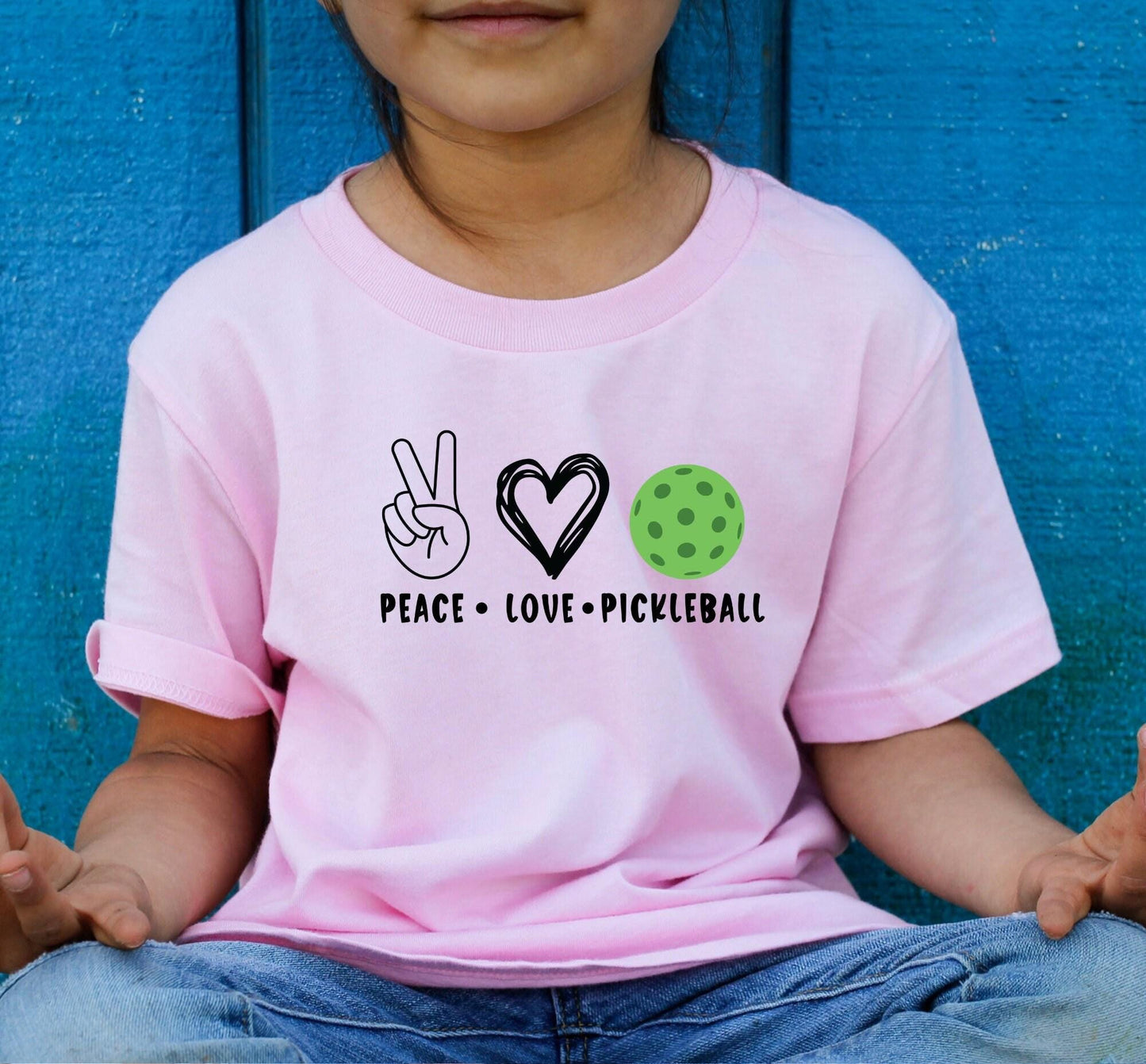Peace Love And Pickle Ball Peace Sign Graphic T-Shirt