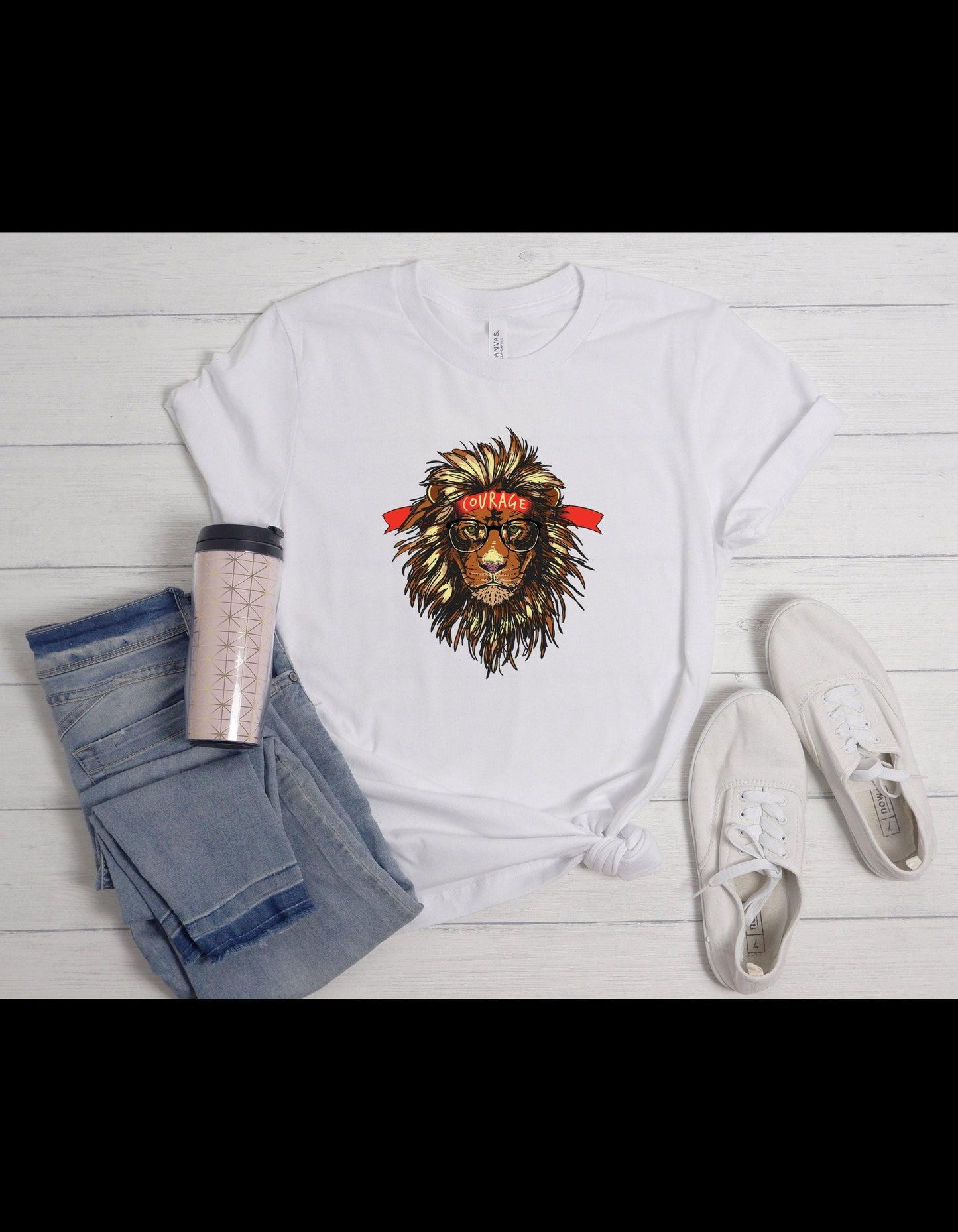 Courage Lion Graphic T-Shirt