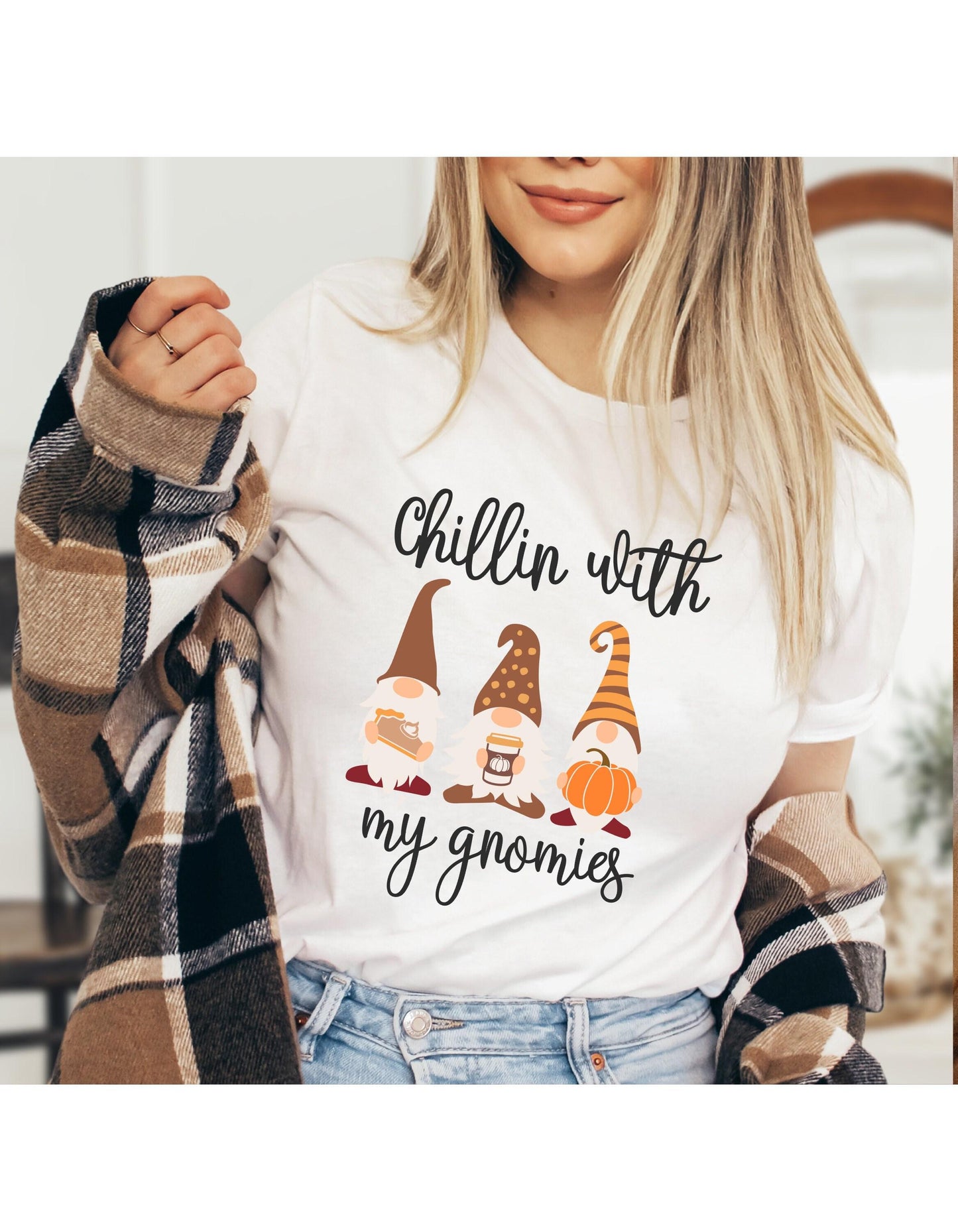 Fall Chillin With My Gnomies Graphic T-Shirt