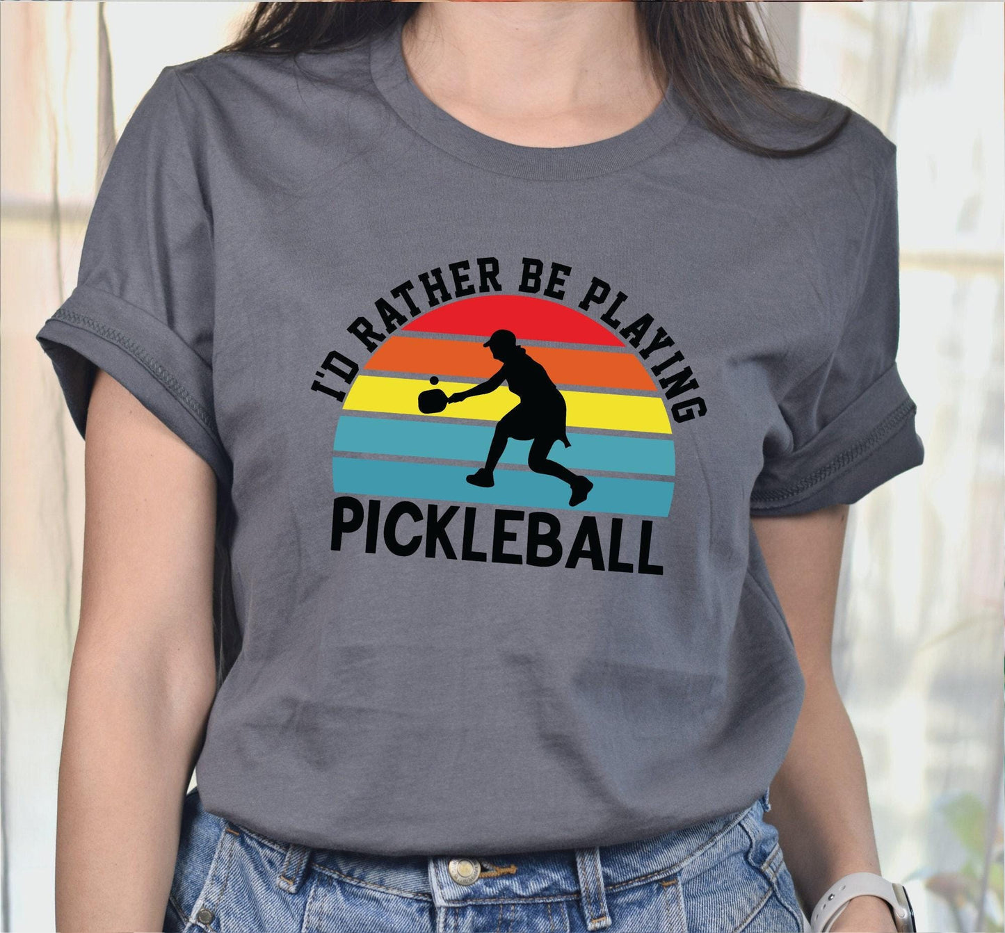 I'd Rather Be Playing Pickleball Retro Graphic T-Shirt