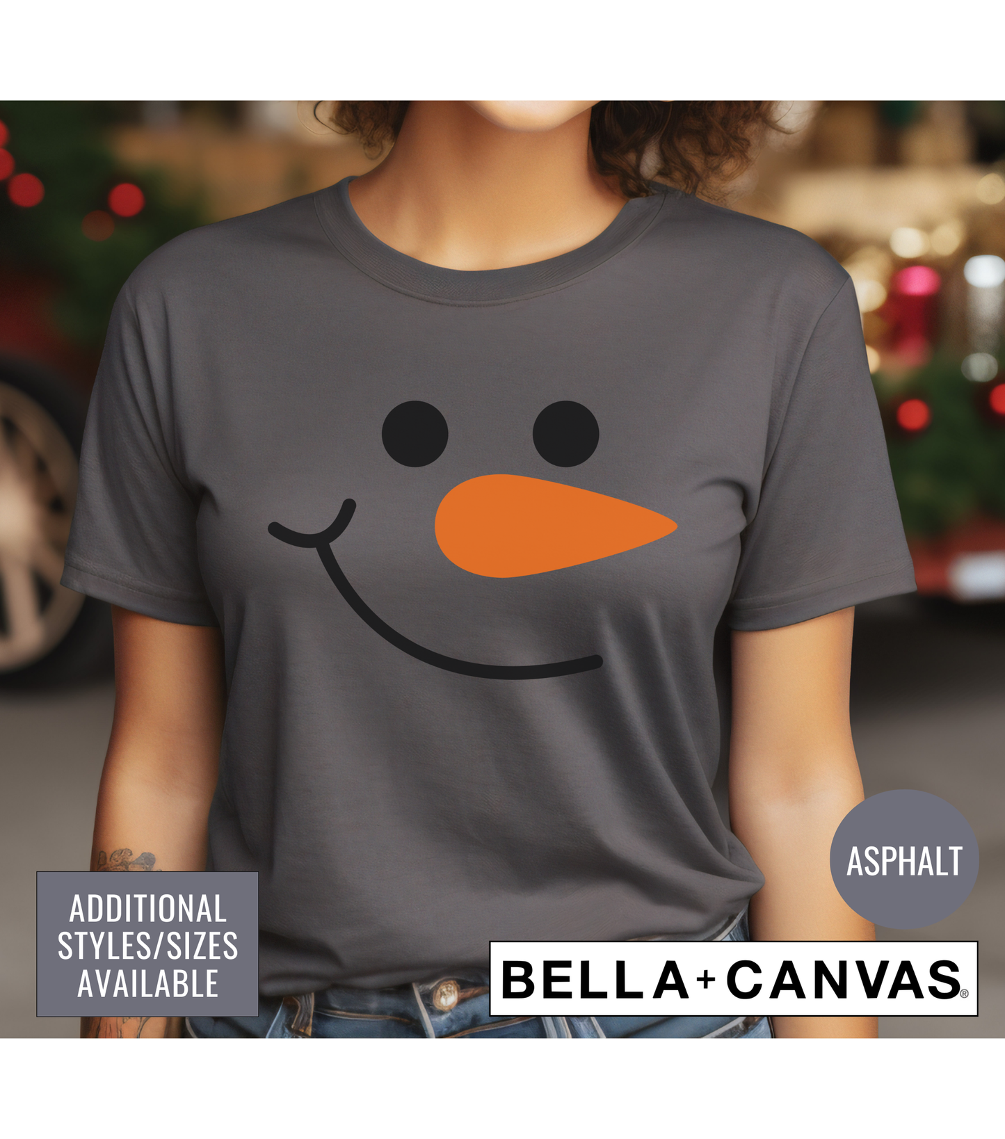 Snowman Face Graphic T-Shirt