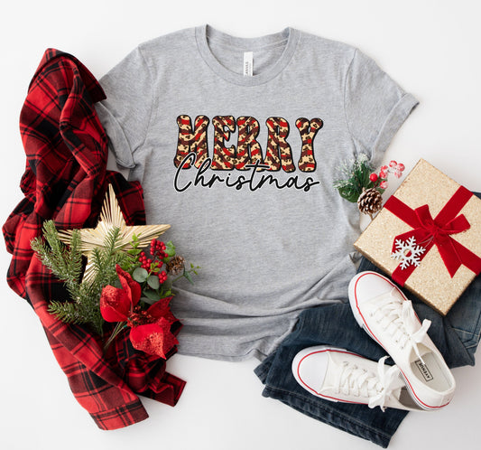 Merry Christmas Groovy Print Letters Graphic T-Shirt