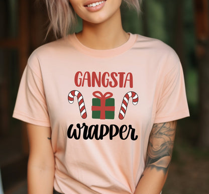 Gangsta Wrapper Candy Cane Graphic T-Shirt