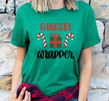 Gangsta Wrapper Candy Cane Graphic T-Shirt