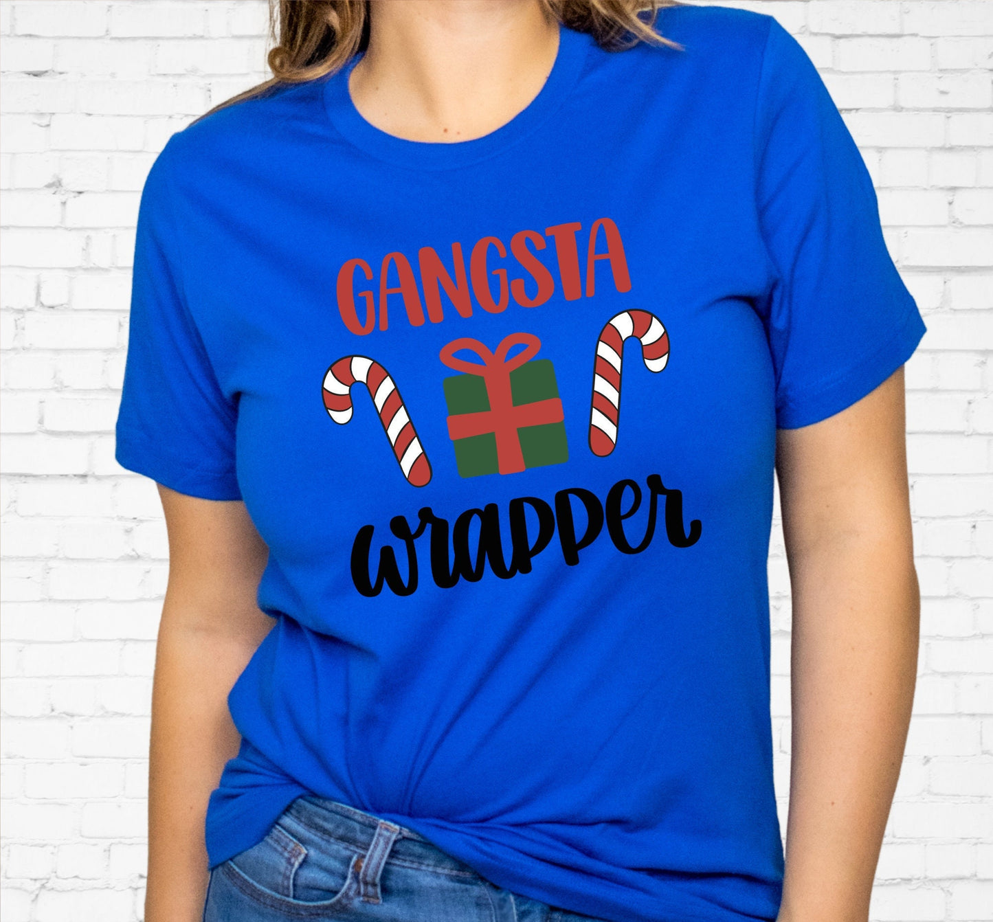 Gangsta Wrapper Candy Cane Graphic T-Shirt