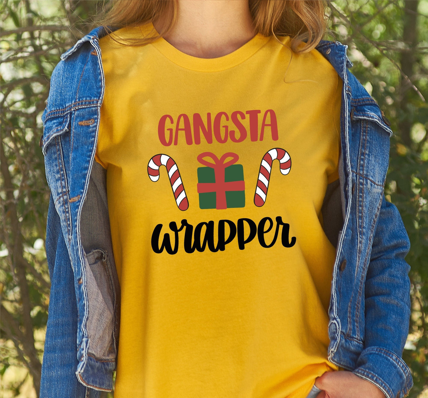 Gangsta Wrapper Candy Cane Graphic T-Shirt