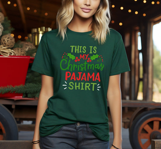 This Is My Christmas Pajama Shirt Mistletoe Graphic T-Shirt