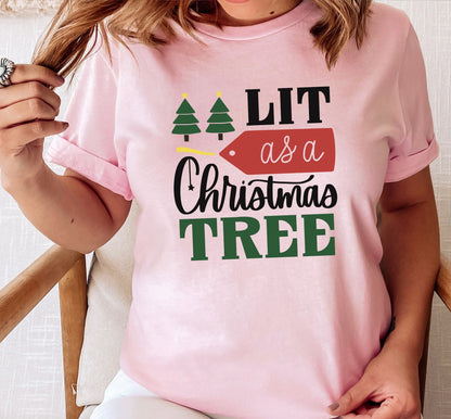 Lit As A Christmas Tree Graphic T-Shirt