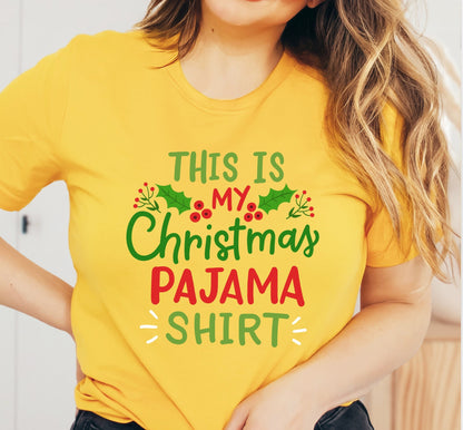 This Is My Christmas Pajama Shirt Mistletoe Graphic T-Shirt