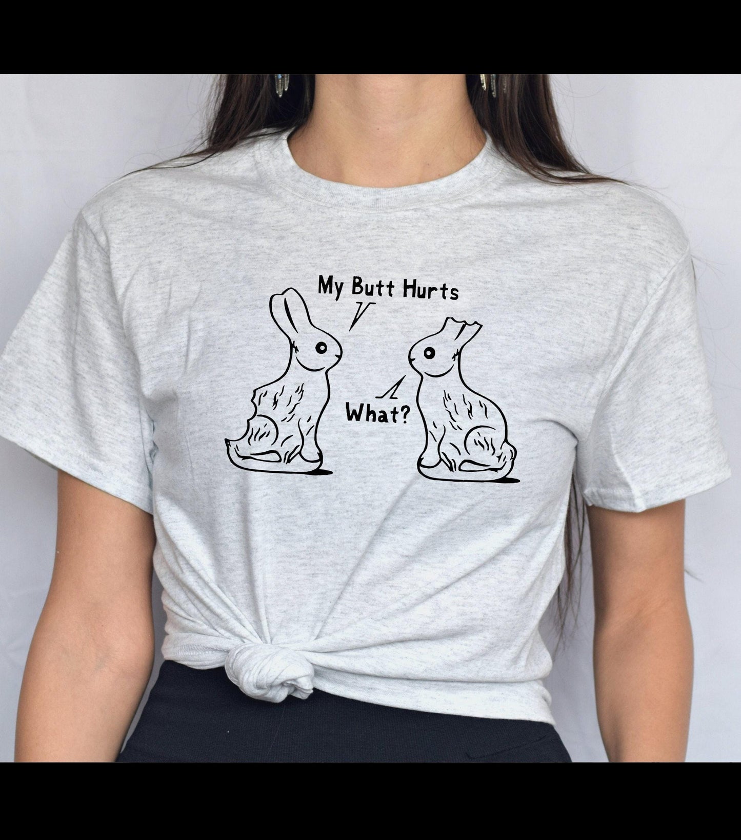 Easter Bunny My Butt Hurts Graphic T-Shirt