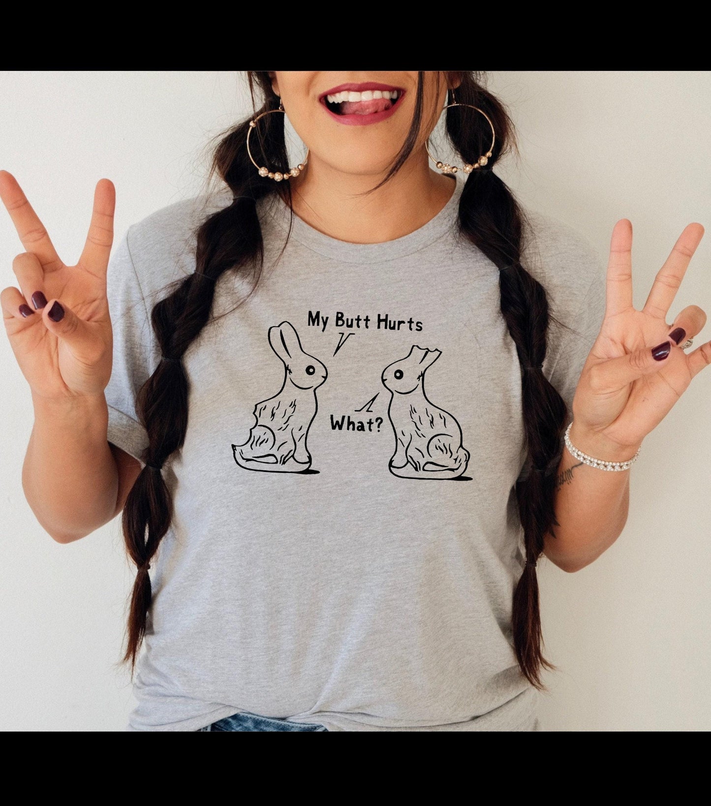 Easter Bunny My Butt Hurts Graphic T-Shirt