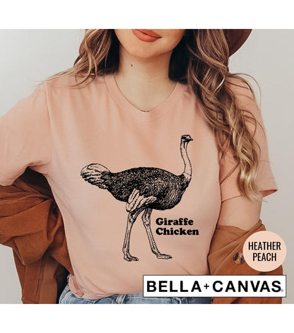 Giraffe Chicken Funny Ostrich Meme Graphic T-Shirt