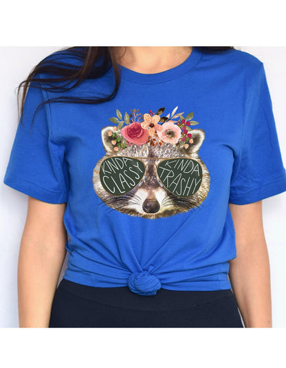 Kinda Classy Kinda Trashy Raccoon Watercolor Women's Graphic T-Shirt