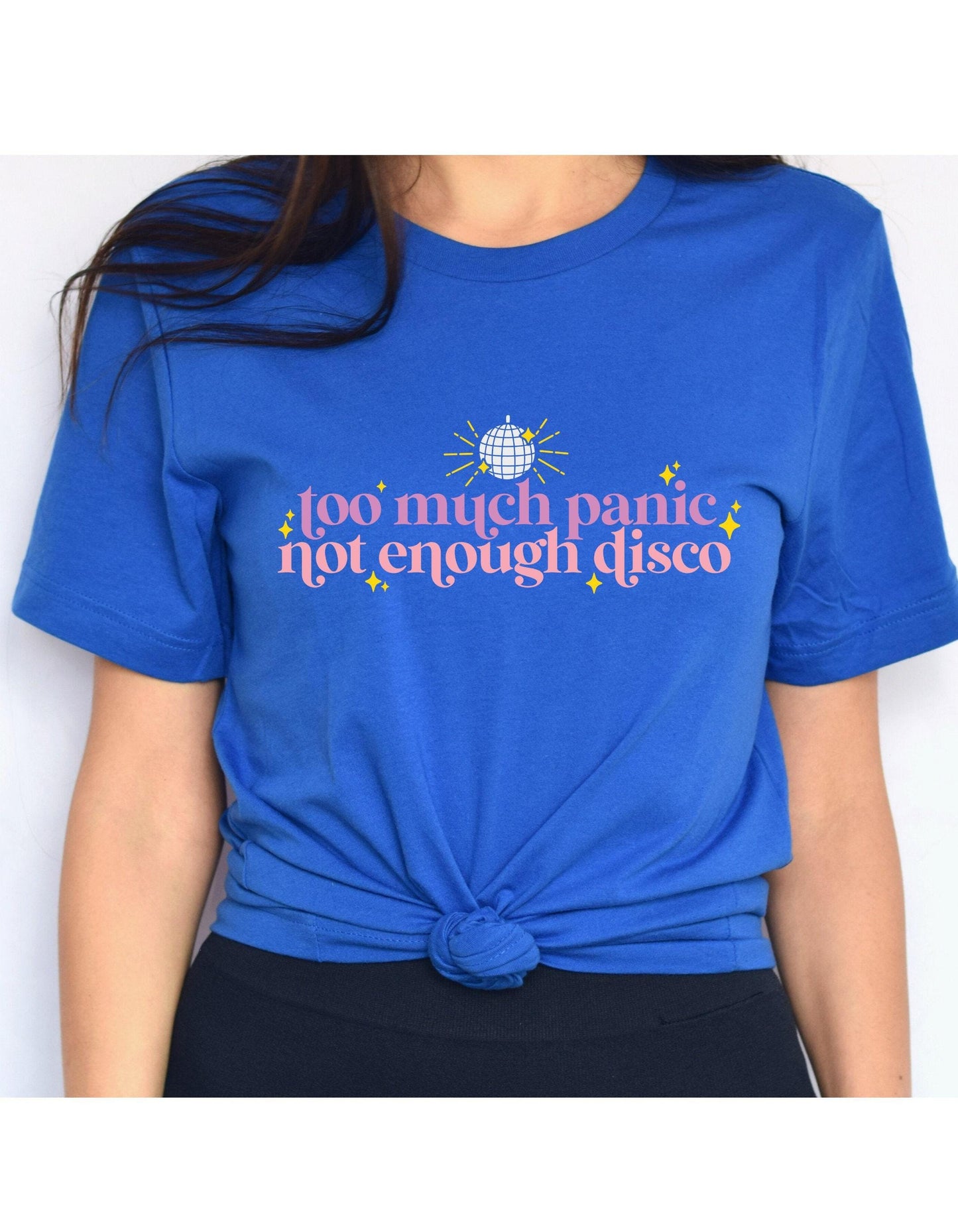 Too Much Panic Not Enough Disco Disco Ball Graphic T-Shirt