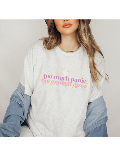 Too Much Panic Not Enough Disco Disco Ball Graphic T-Shirt