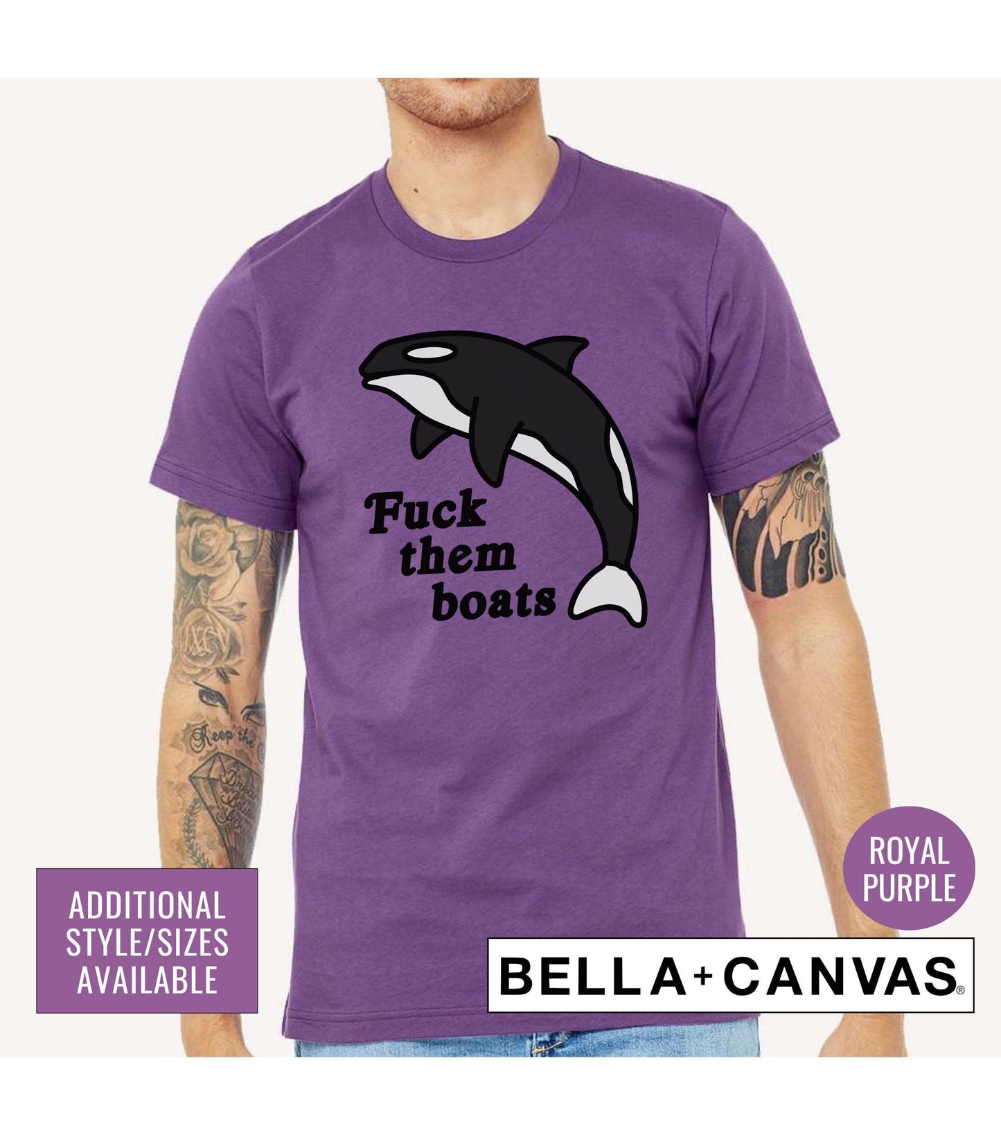 Fuck Them Boats Orca Weird Present Graphic T-Shirt