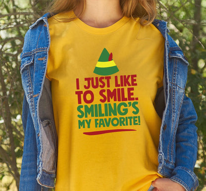 I Just Like To Smile Smiling Is My Favorite Buddy The Elf Graphic T-Shirt