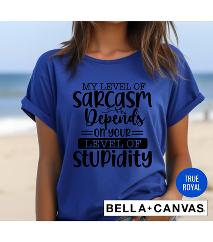 My Level Of Sarcasm Depends On Your Level Of Stupidity Graphic T-Shirt