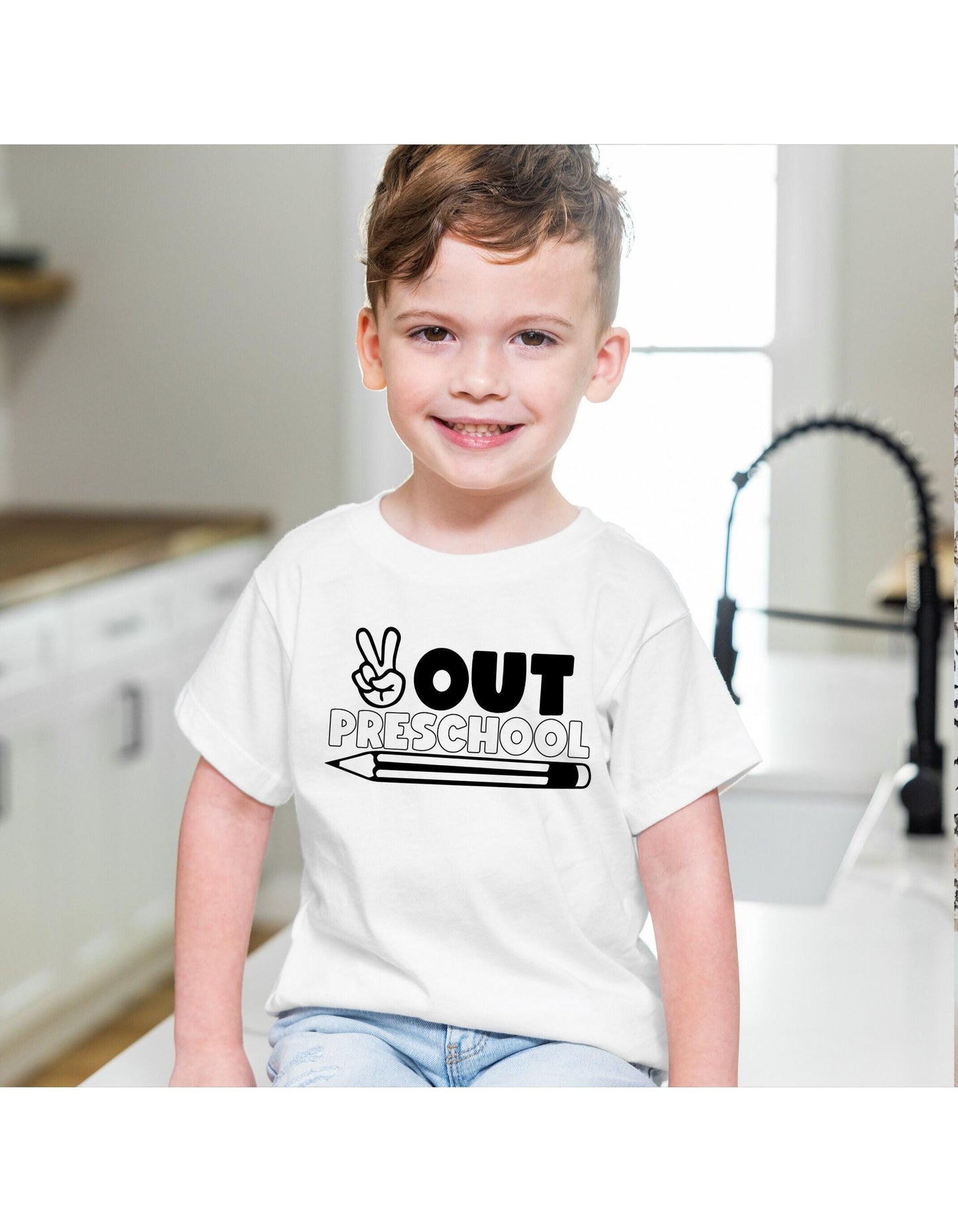 Peace Out Preschool Grade Graphic T-Shirt