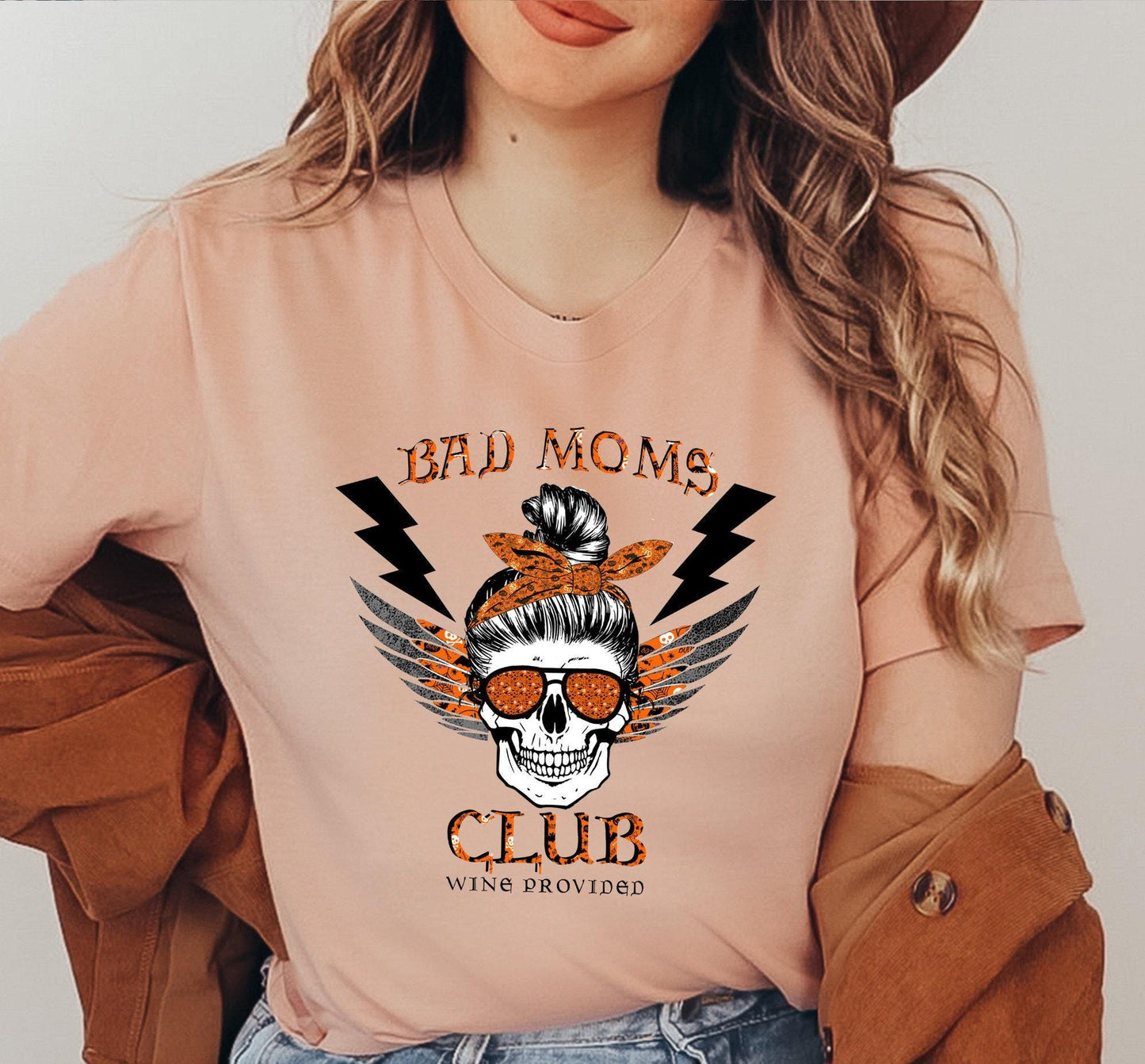 Bad Mom Club Wine Provided Graphic T-Shirt