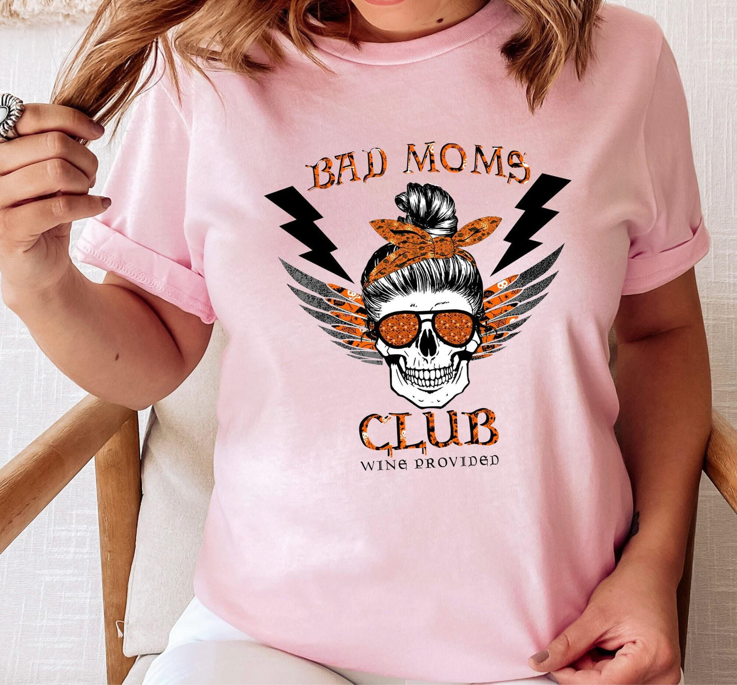 Bad Mom Club Wine Provided Graphic T-Shirt