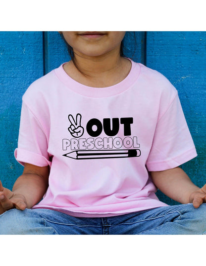 Peace Out Preschool Grade Graphic T-Shirt