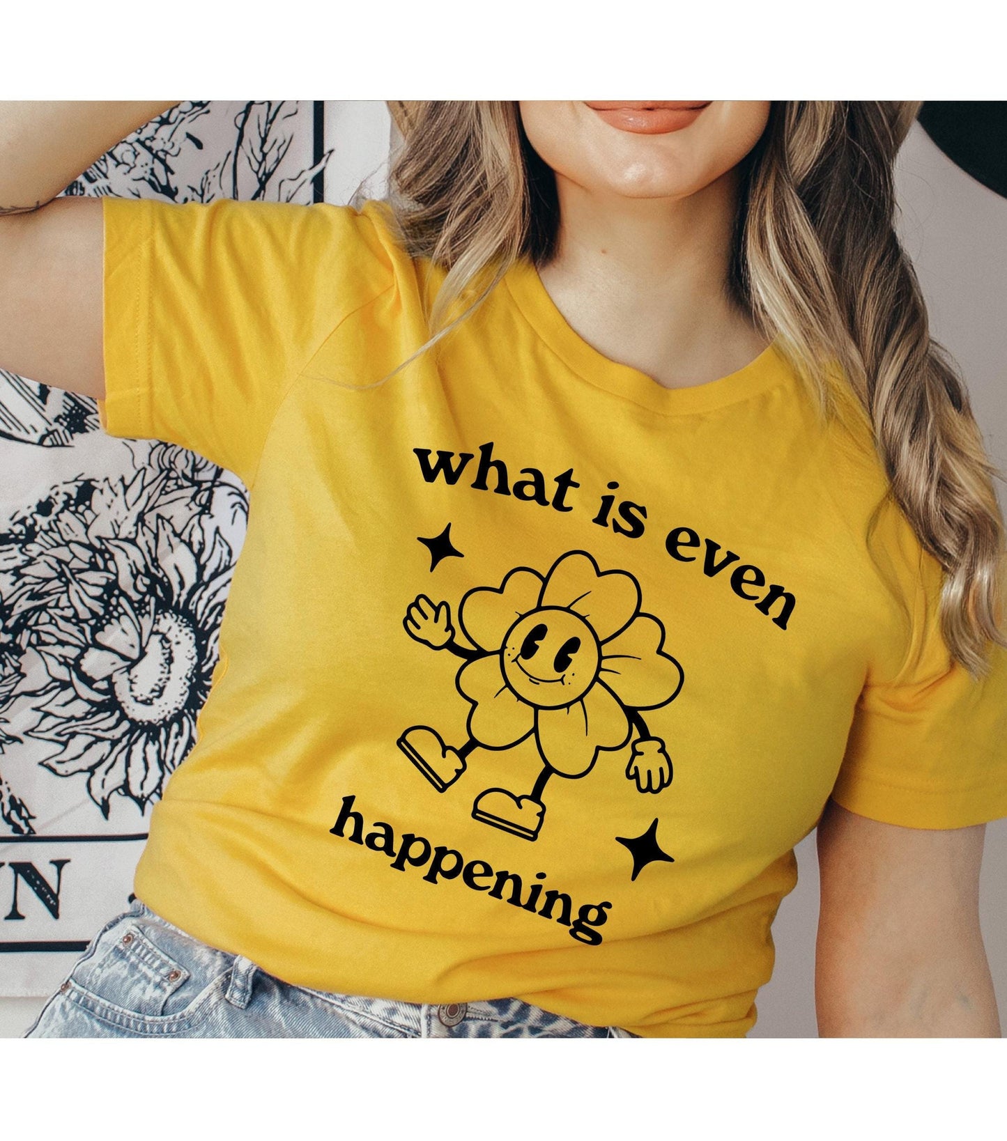 What Is Even Happening Retro Cartoon Graphic T-Shirt