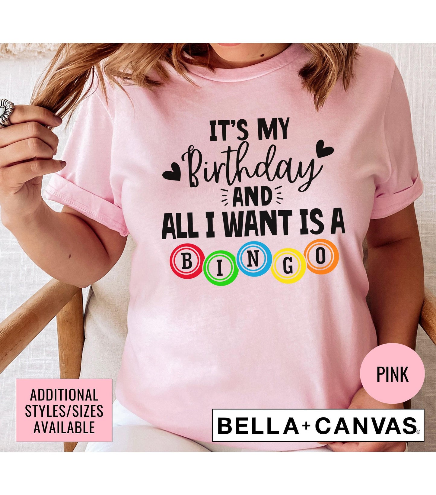 It's My Birthday And All I Want Is Bingo Women's Graphic T-Shirt