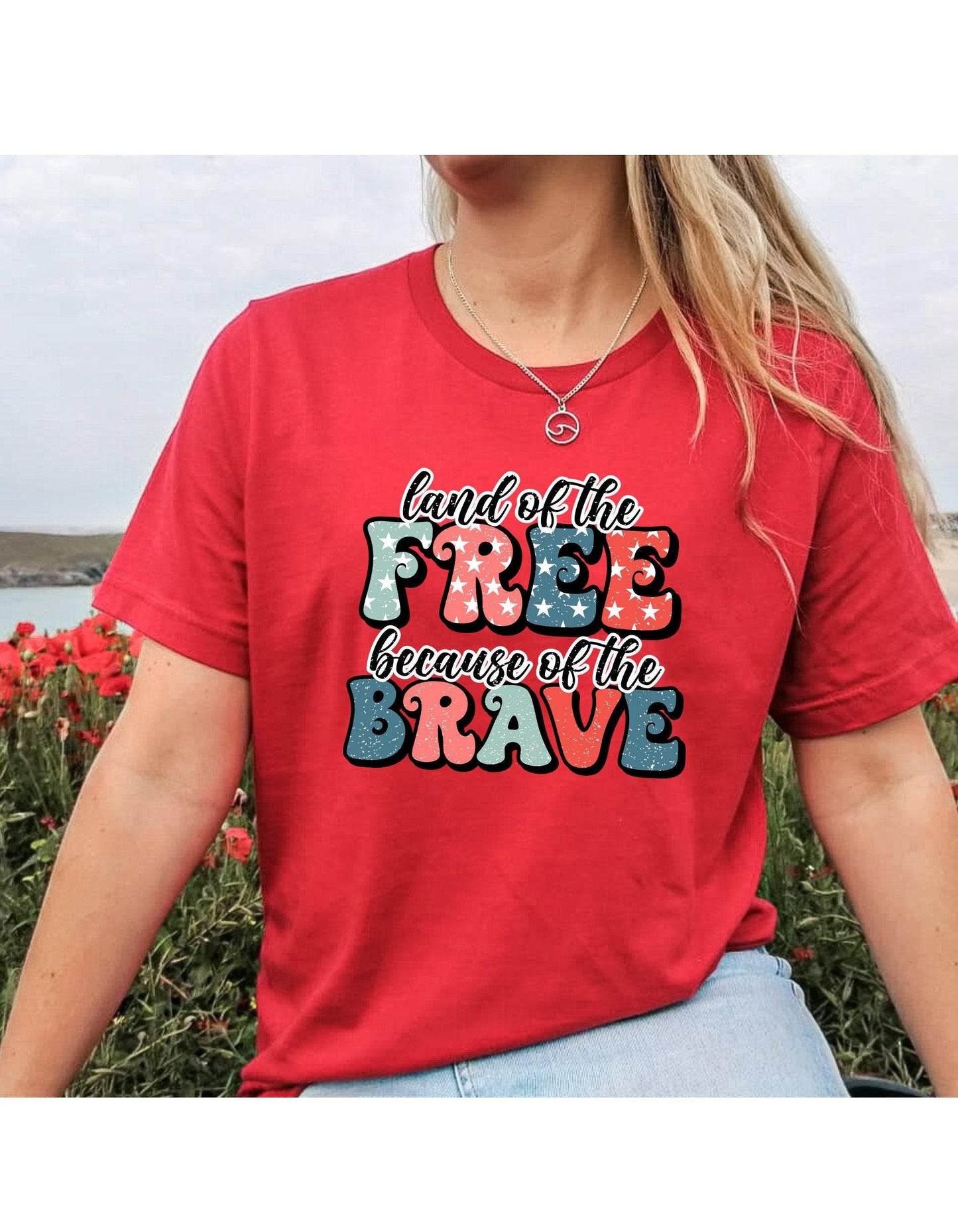 Home Of The Free Because Of The Brave Fourth Of July Graphic T-Shirt