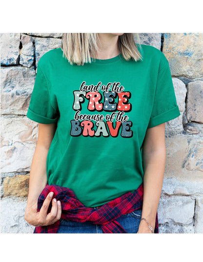 Home Of The Free Because Of The Brave Fourth Of July Graphic T-Shirt