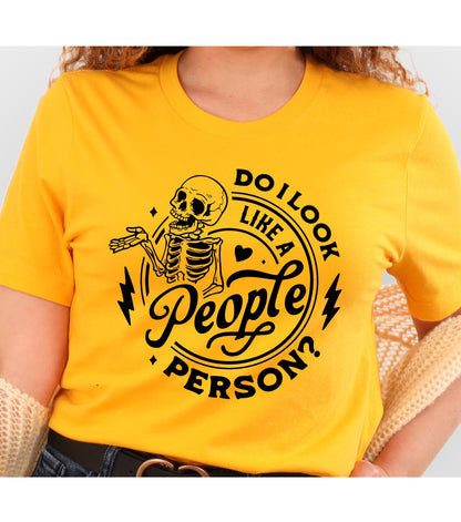 Do I Look Like A People Person Snarky Skeleton Women's Graphic T-Shirt