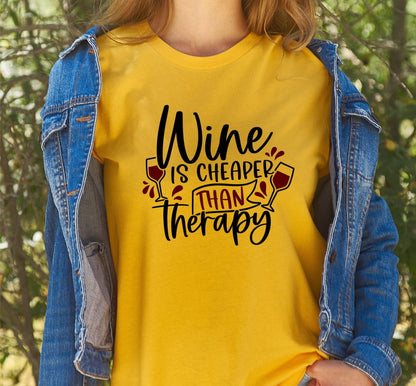 Wine Is Cheaper Than Therapy Graphic T-Shirt