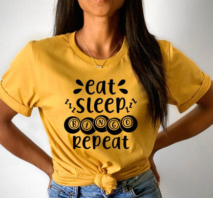 Eat Sleep Bingo Repeat Women's Graphic T-Shirt