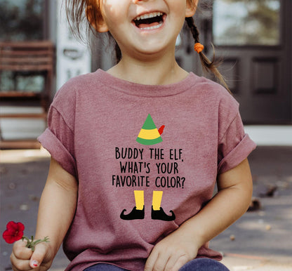 Buddy The Elf What's Your Favorite Color Graphic T-Shirt